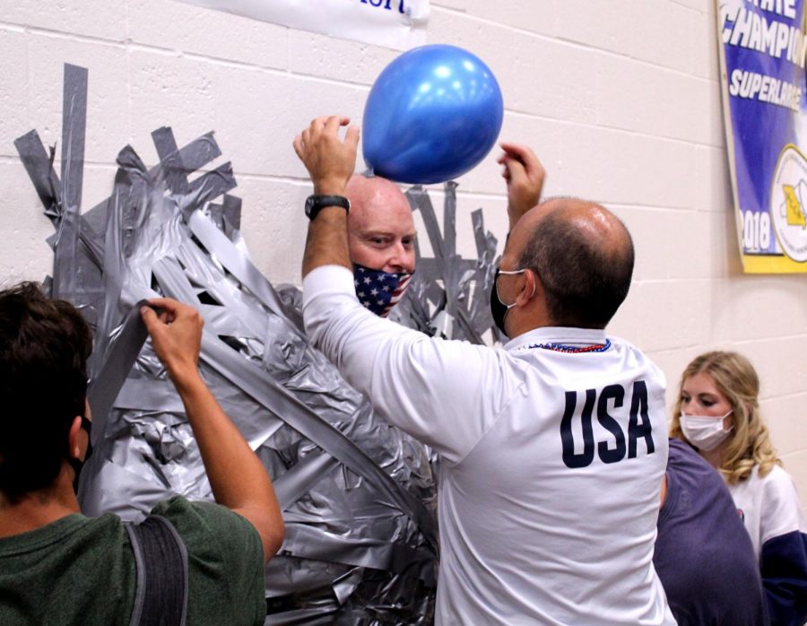 Anderson Taped To Wall For Make-A-Wish