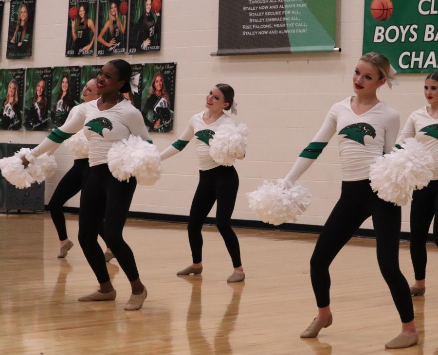 Emeralds perform Jan. 14 at the varsity basketball game.