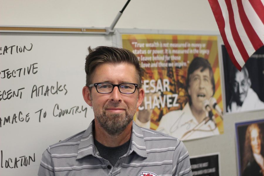 In year 15 of the school being open, there are 15 original staff members left. Social studies teacher Bob Buck, J.D., is one of the last 15.