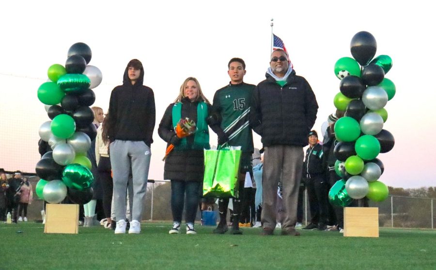 Senior Preston Assee is celebrated at boys soccer senior night Oct. 18.