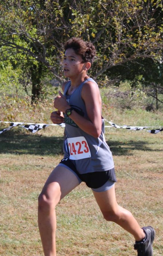 Zach Sarnell runs against Raymore-Peculiar High School Oct. 1.