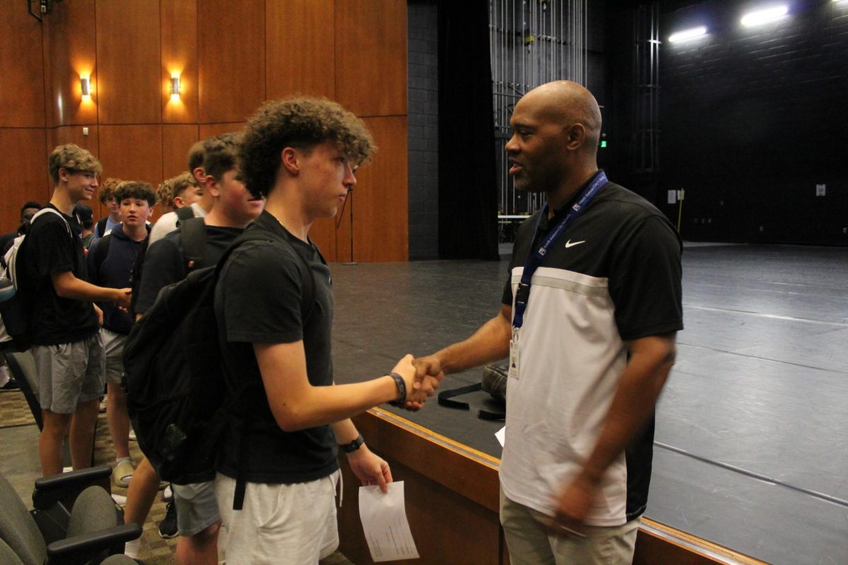 The new head baseball coach for the 24-25 season, Dionandre Josenberger, met with players today in the PAC during WIN Time.