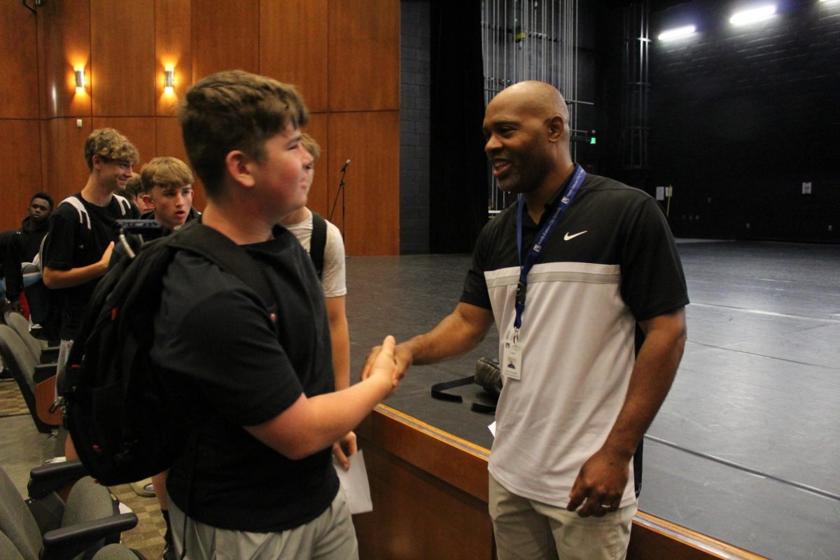 The new head baseball coach for the 24-25 season, Dionandre Josenberger, met with players today in the PAC during WIN Time.