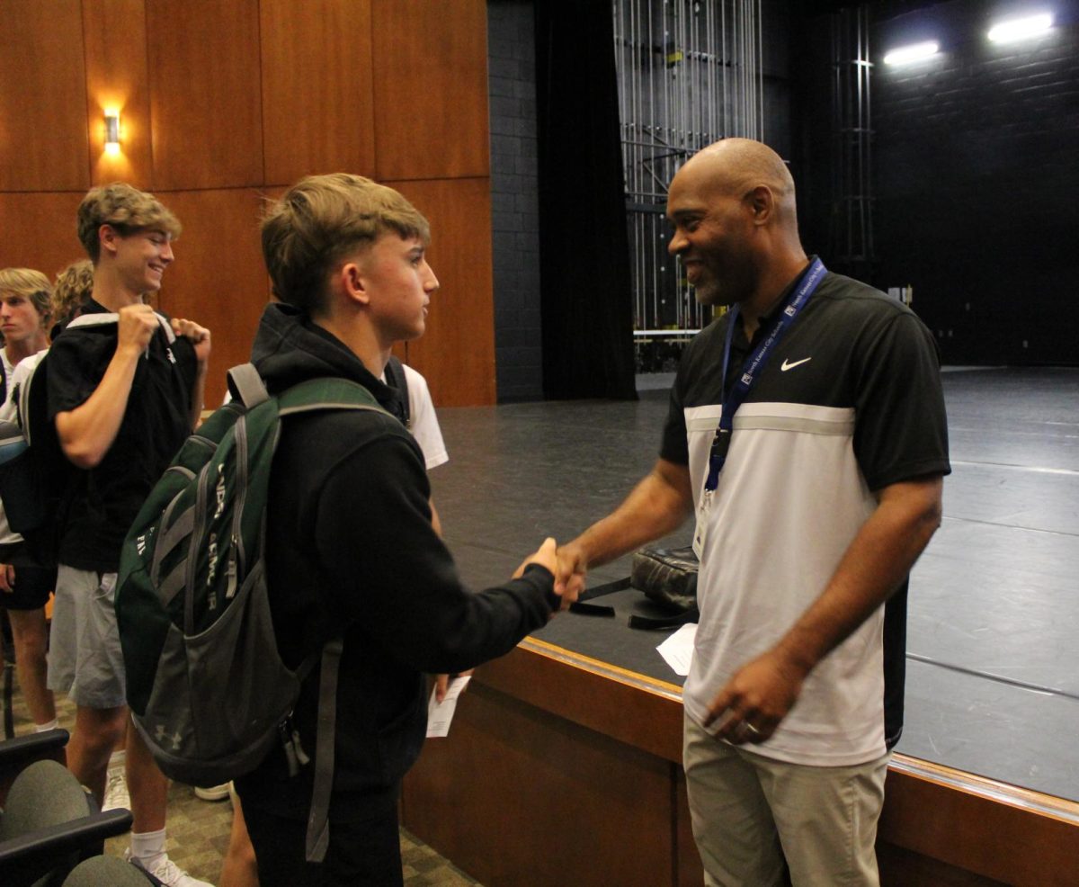 The new head baseball coach for the 24-25 season, Dionandre Josenberger, met with players today in the PAC during WIN Time.