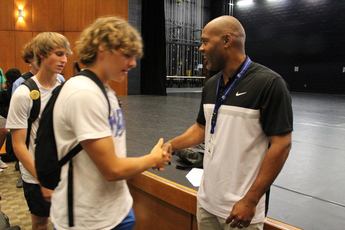 The new head baseball coach for the 24-25 season, Dionandre Josenberger, met with players today in the PAC during WIN Time.