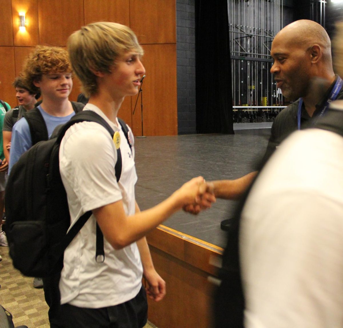 The new head baseball coach for the 24-25 season, Dionandre Josenberger, met with players today in the PAC during WIN Time.