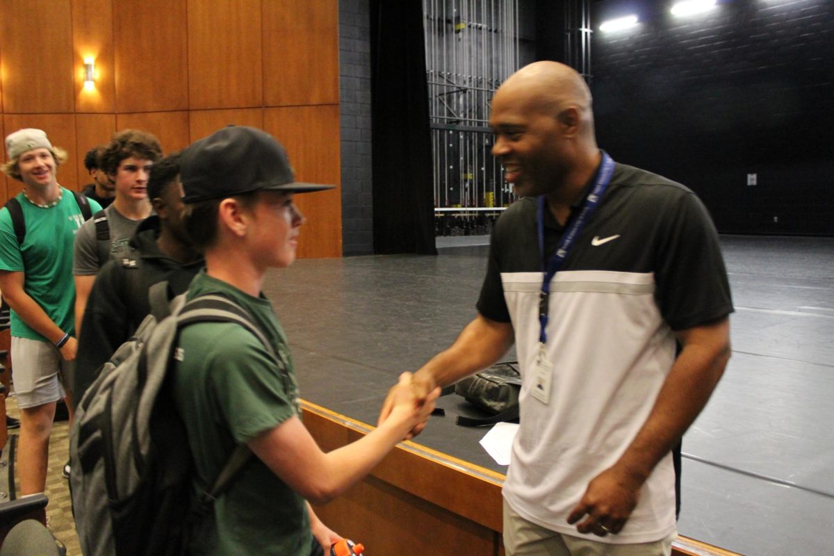 The new head baseball coach for the 24-25 season, Dionandre Josenberger, met with players today in the PAC during WIN Time.