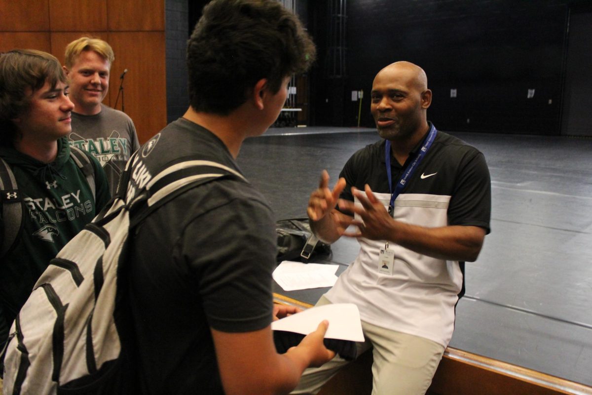 The new head baseball coach for the 24-25 season, Dionandre Josenberger, met with players today in the PAC during WIN Time.