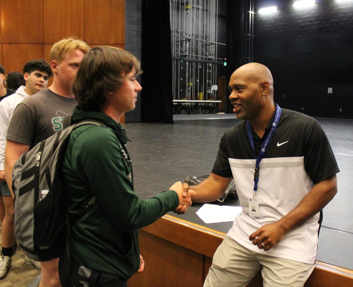 The new head baseball coach for the 24-25 season, Dionandre Josenberger, met with players today in the PAC during WIN Time.