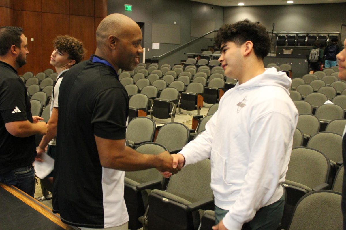 The new head baseball coach for the 24-25 season, Dionandre Josenberger, met with players today in the PAC during WIN Time.