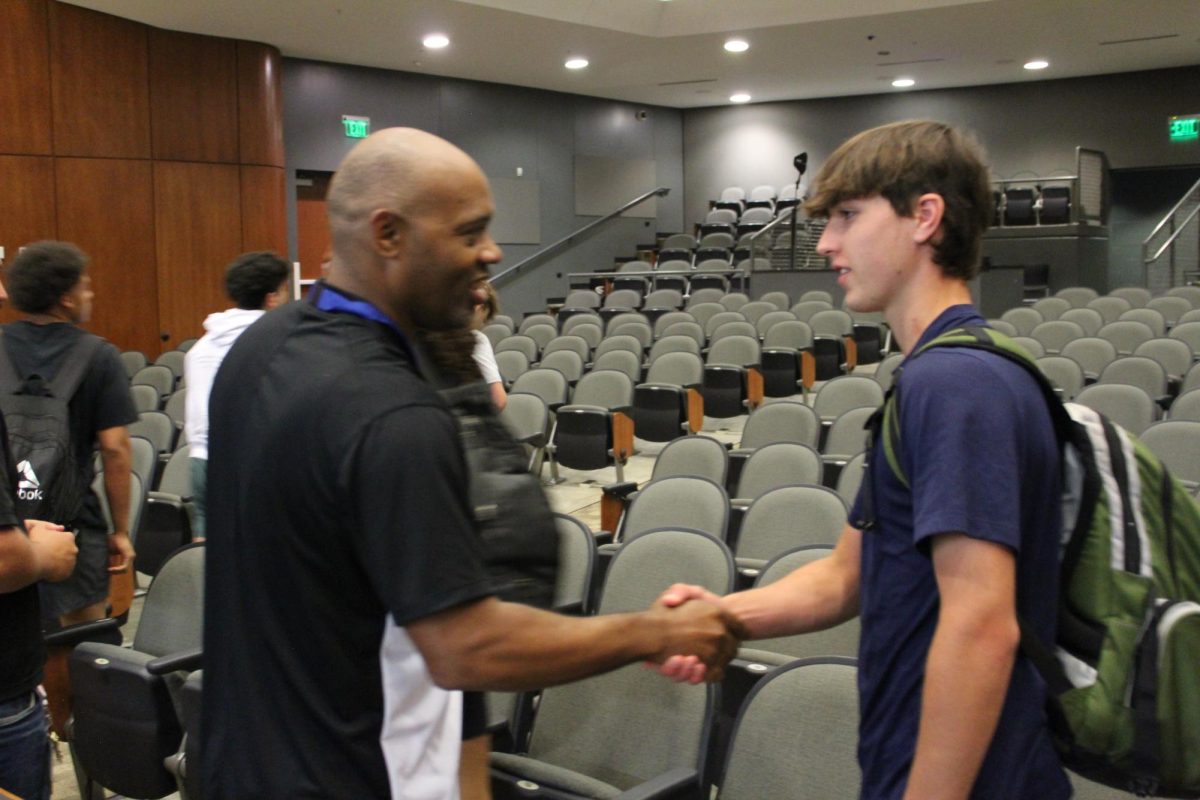 The new head baseball coach for the 24-25 season, Dionandre Josenberger, met with players today in the PAC during WIN Time.