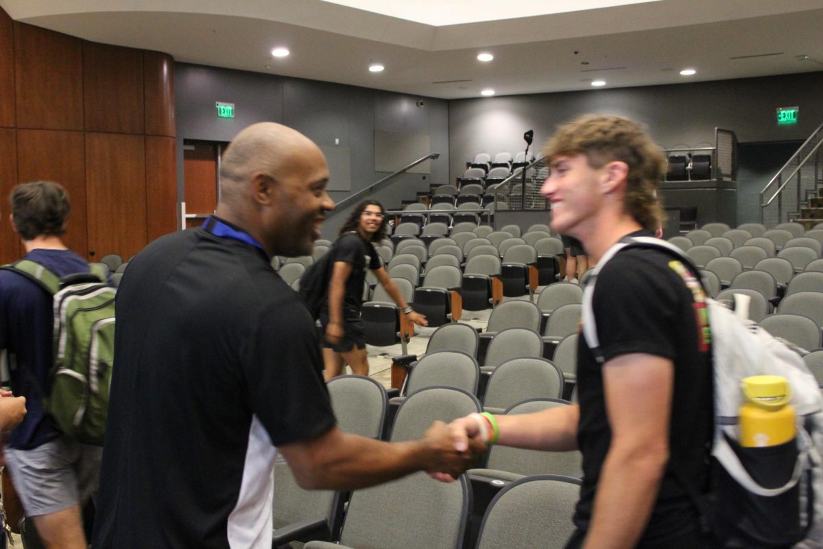 The new head baseball coach for the 24-25 season, Dionandre Josenberger, met with players today in the PAC during WIN Time.