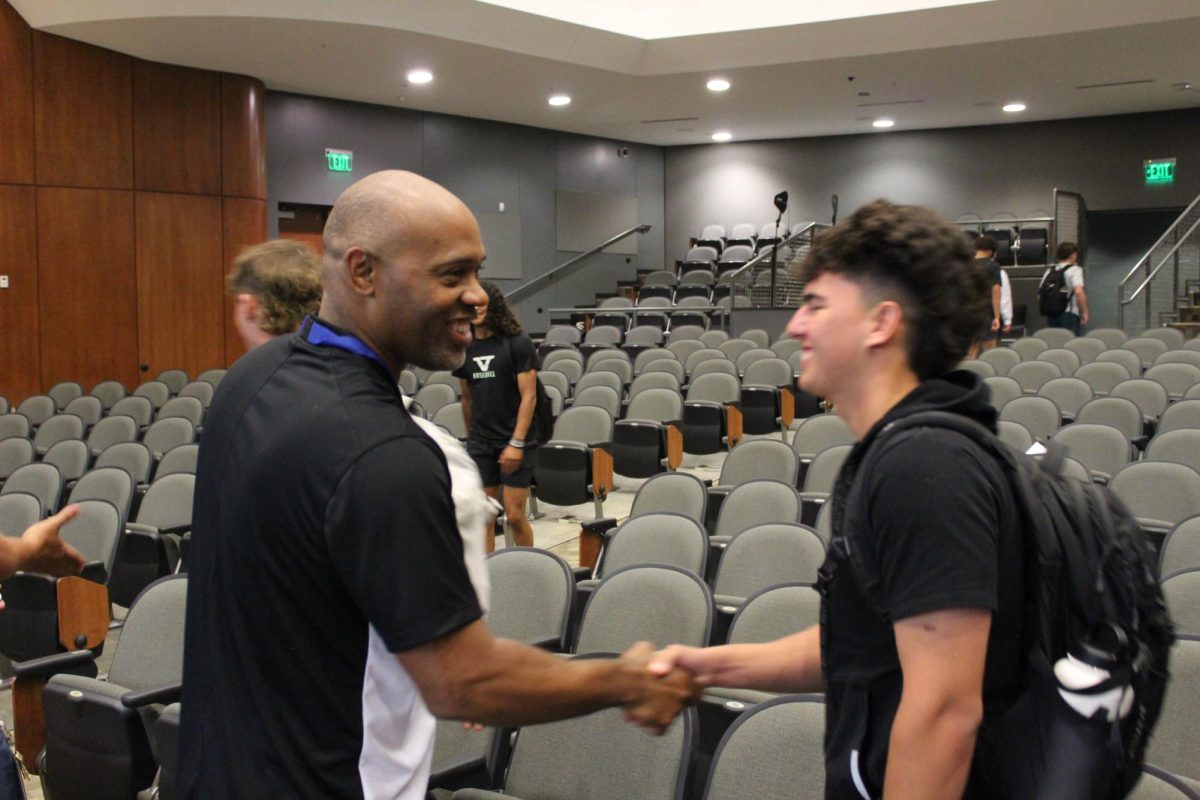 The new head baseball coach for the 24-25 season, Dionandre Josenberger, met with players today in the PAC during WIN Time.