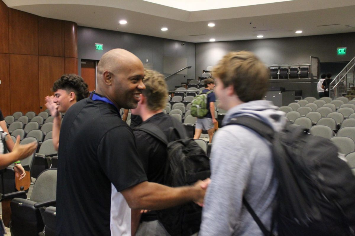 The new head baseball coach for the 24-25 season, Dionandre Josenberger, met with players today in the PAC during WIN Time.