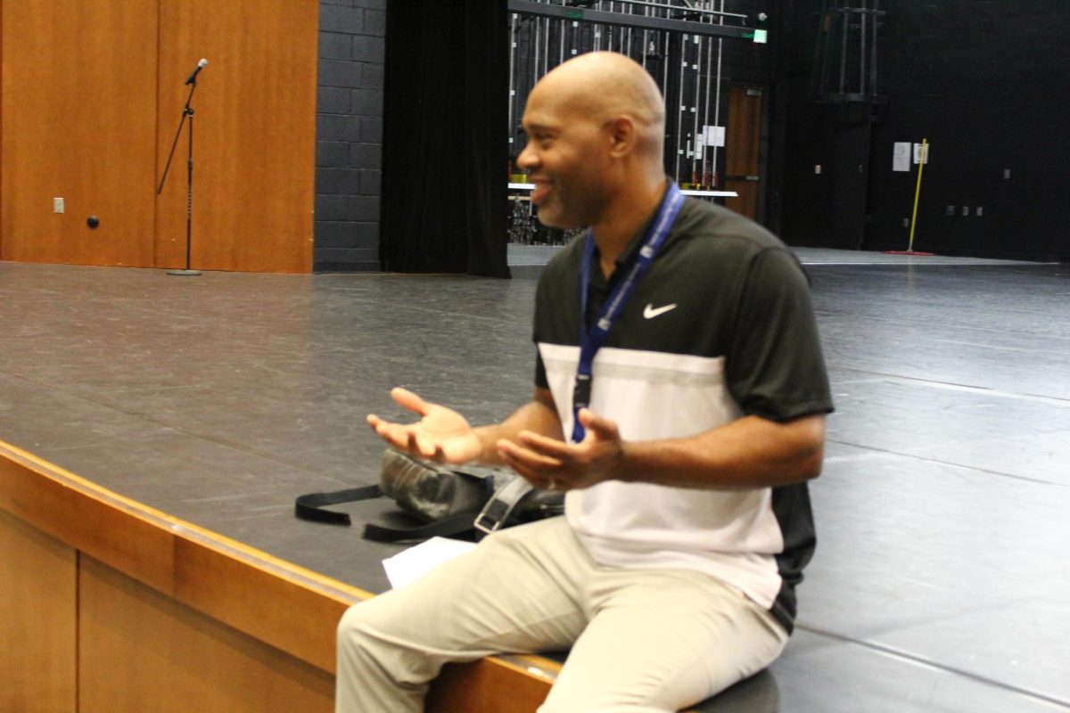 The new head baseball coach for the 24-25 season, Dionandre Josenberger, met with players today in the PAC during WIN Time.