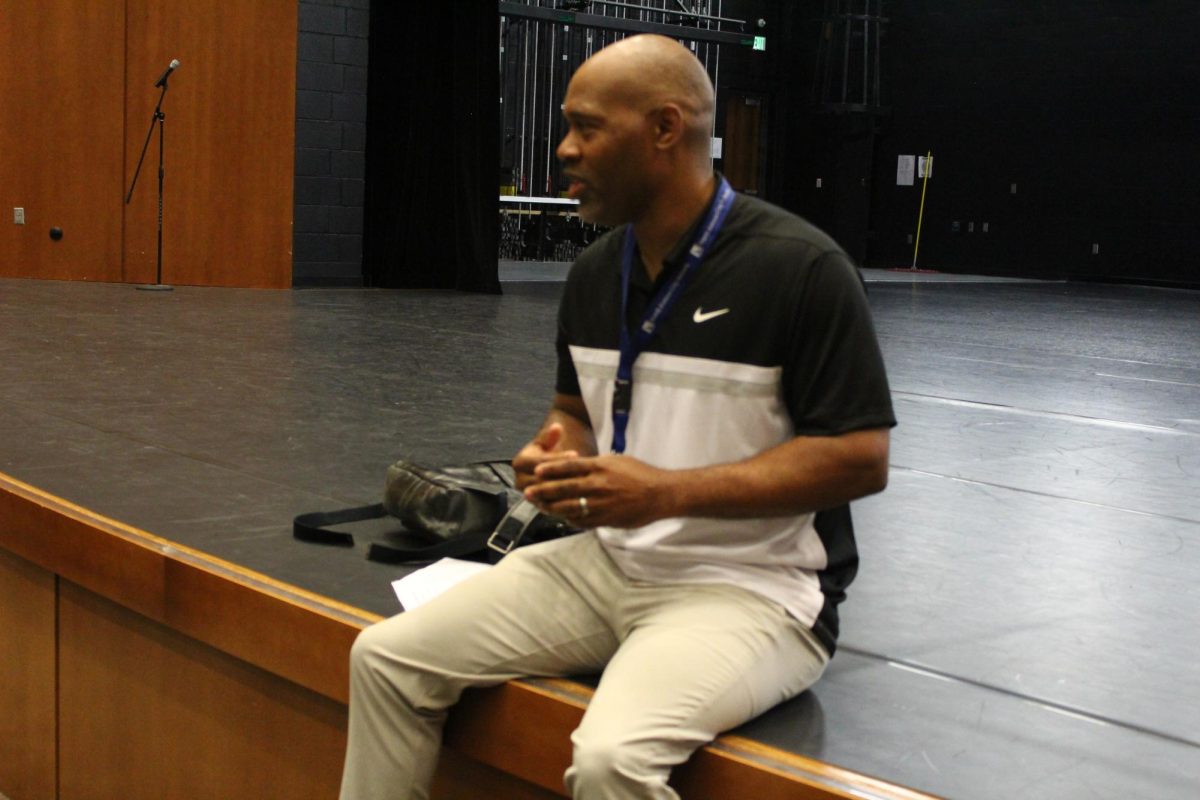 The new head baseball coach for the 24-25 season, Dionandre Josenberger, met with players today in the PAC during WIN Time.