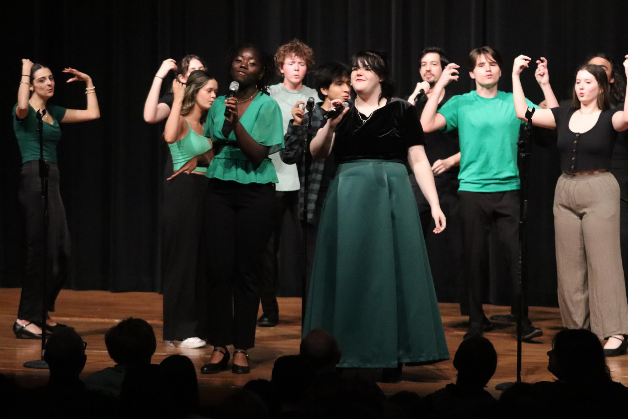 Flockapella performs at the end-of-school year Emerald City choir concert.