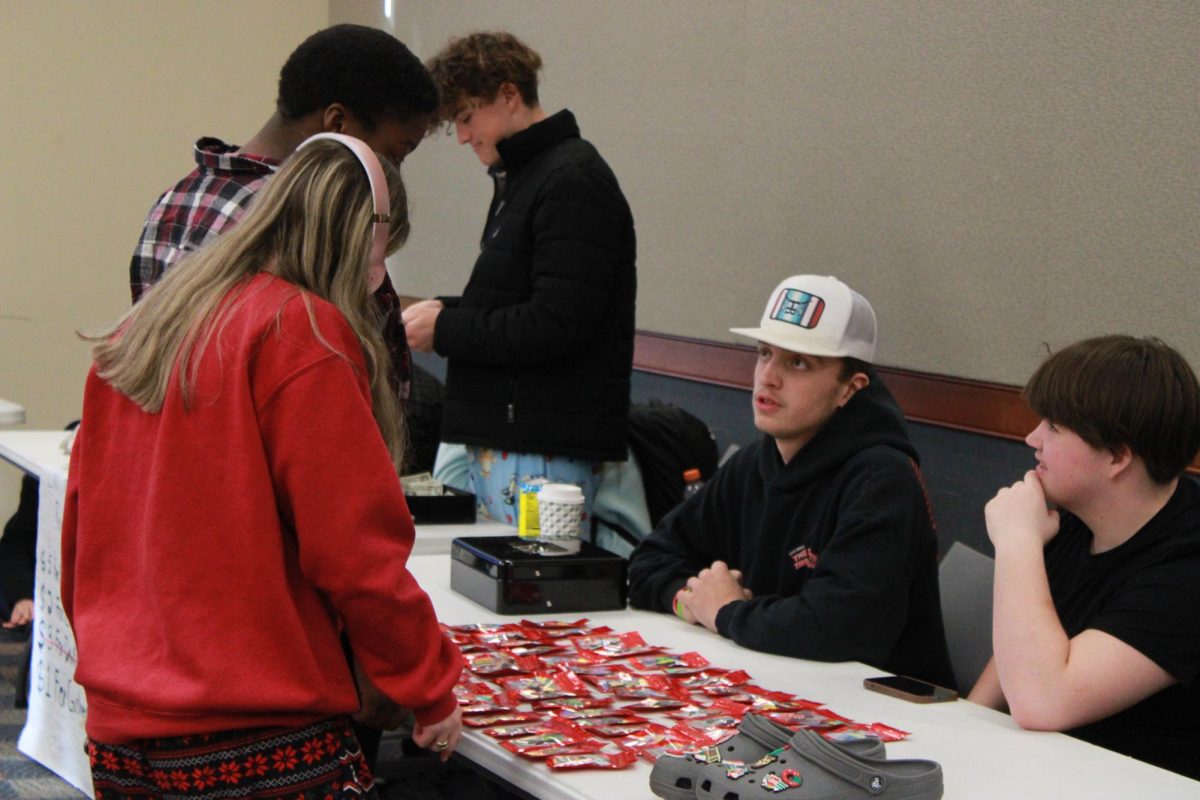 Entrepreneurship students work at the Falcon Fair Dec. 12.