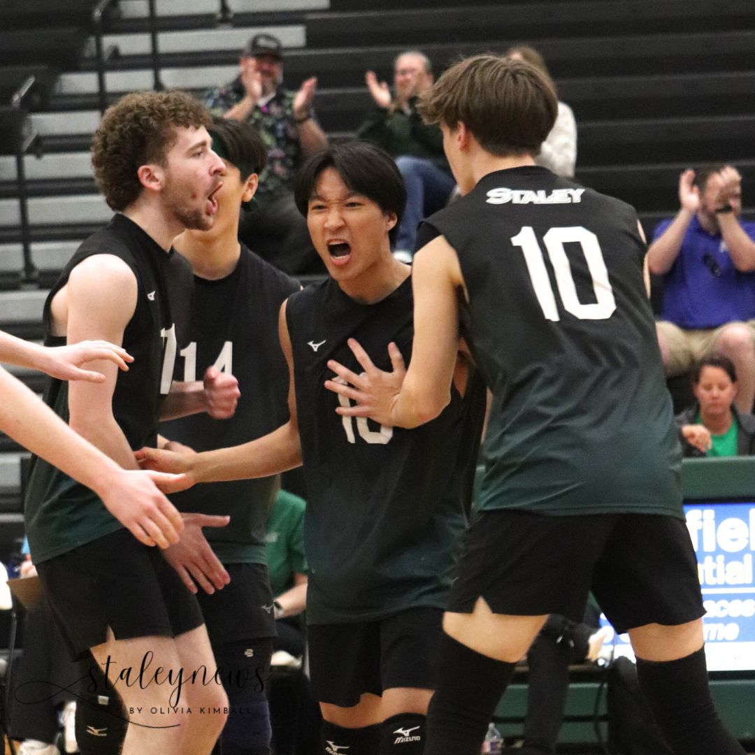 The district champs varsity boys volleyball team's season ended tonight at home against Rockhurst High School. The final score was 0-3.