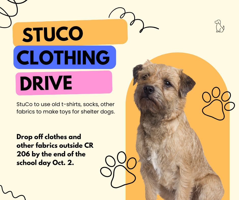StuCo Needs Clothing Donations To Help Shelter Pups