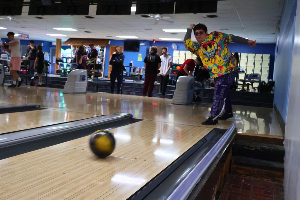 Brian Rubio bowls at the bowling team practice Jan. 22.