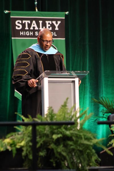Larry Smith, Ed.D., speaks at the 2026 Commencement May 18 at T-Mobile Center.